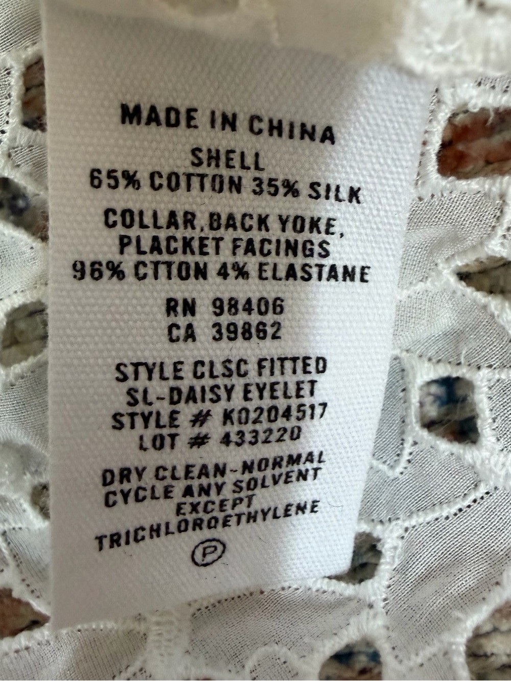 Theory Cotton Silk Eyelet Lace Dainty Sleeveless Button Front Blouse White M - Picture 9 of 9